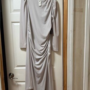 Express Light Gray Long Sleeve Dress